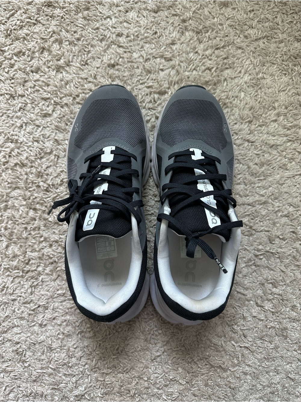 On Cloud Athletic Shoes - Gray and Black